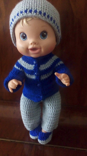 Roupinha Baby Alive De Inverno Cinza E Azul