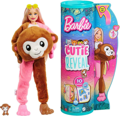 Muñeca Barbie Cutie Reveal Disfraz Mono