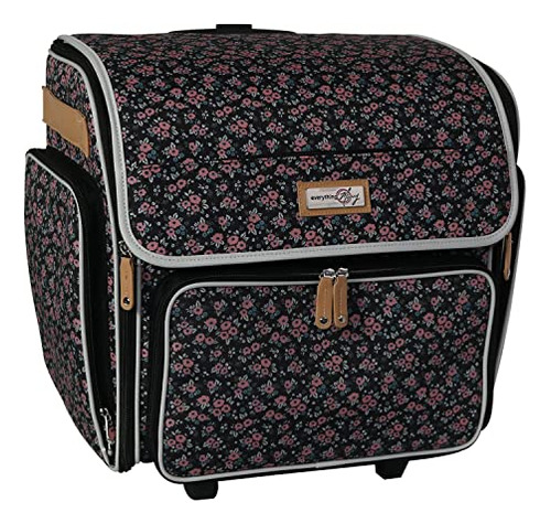 Deluxe Collapsible Rolling Craft Bag, Floral - Scrapboo...