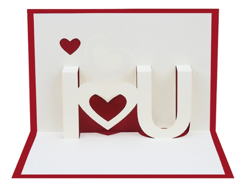 Tarjeta De Felicitación 3d For Pop Up I Love You Para Aniver