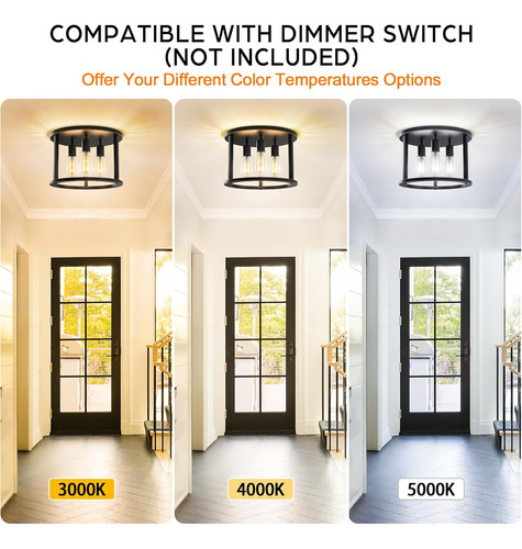 Lámpara De Techo Semiempotrada De 3 Luces, Lámpara De Pasill