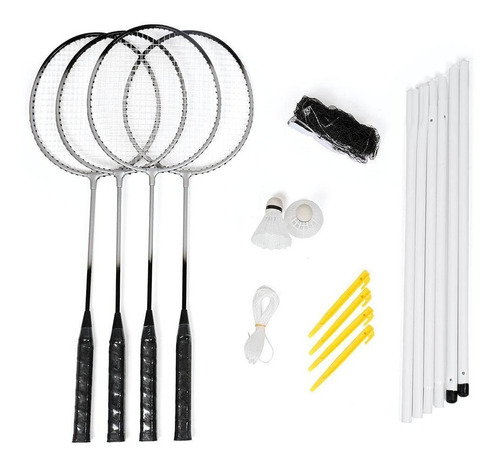 Kit Badminton Hyper Lazer Com 04 Raquetes 02 Petecas