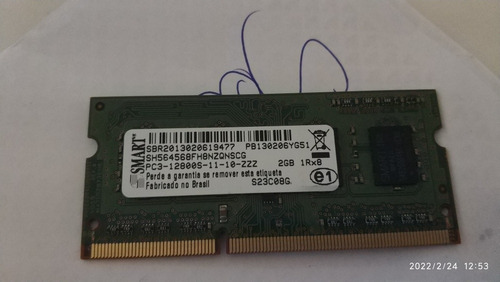 Memória Notebook Ddr3 2 Gb Smart