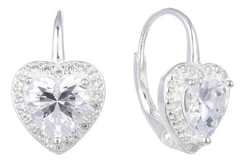 Aros Aritos Huggies Corazón De Plata 925 Argollitas Brillo