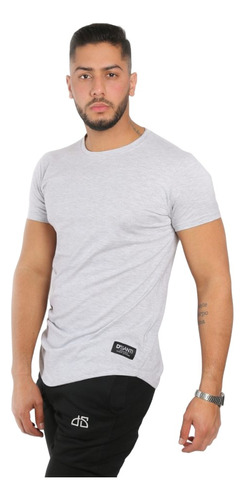 Polera Hombre Lonf Fit Gris