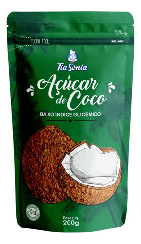 Tia Sonia açúcar de coco sem glúten 200gr