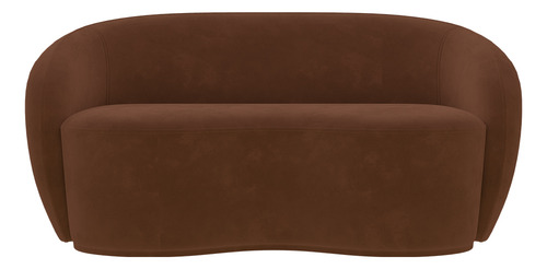 Sofá Decorativo 180cm 2 Lugares Íbis Enc Fixo Veludo Marrom