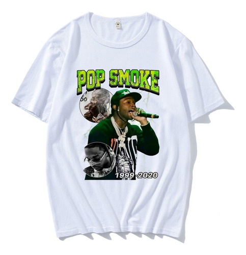 Playera Harajuku Rip Pop Smoke Casual Hip Hop Manga Corta S