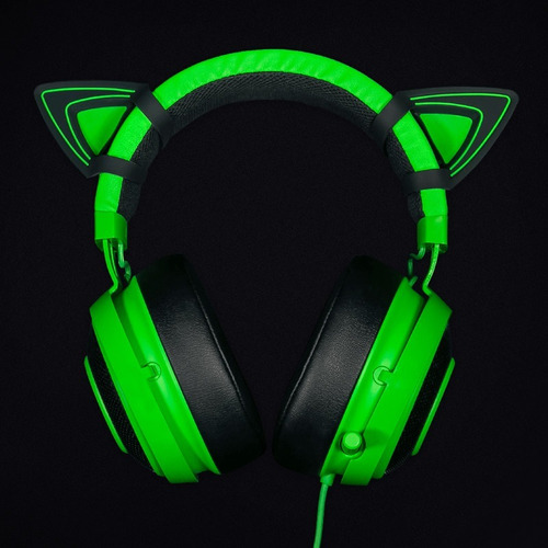 Imagen 3 de 4 de Kitty Ears Orejas Para Auriculares Razer Kraken Green