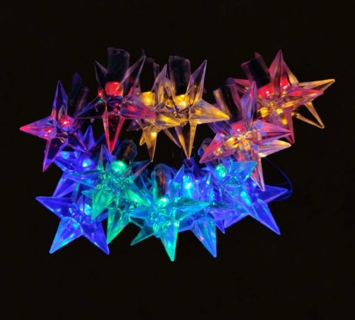 Imagen 8 de 8 de Guirnalda Solar 5mts 20 Luces Estrellas Multicolor