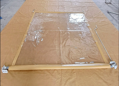 Kit Enrollador Toldo Vertical Lona Lisa Y Cristal X 1 Mts Agua