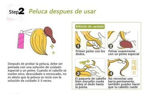 1 Peluca Larga Natural De Pelo Humano Degradado A1