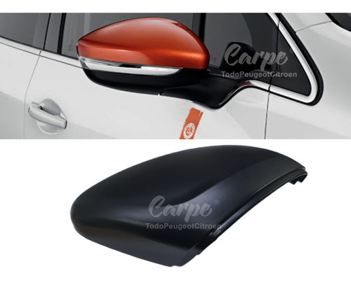 Cacha Tapa Carcasa Espejo Derecha Color Negro Peugeot 208