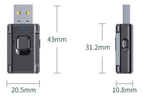 2 En 1 Usb Bluetooth 5.0 Transmisor Receptor Para Tv Coche