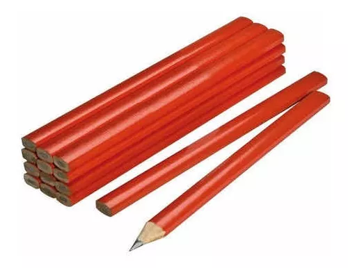 Lápices de carpintero (paquete de 24) – Lápices de construcción naranja  resistentes – Lápiz de carpintero de agarre cómodo – Lápiz de carpintero