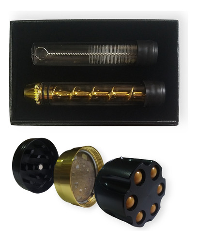 Twisty Glass Blunt 7 Pipe Turbina + Picador Tambor Revolver 