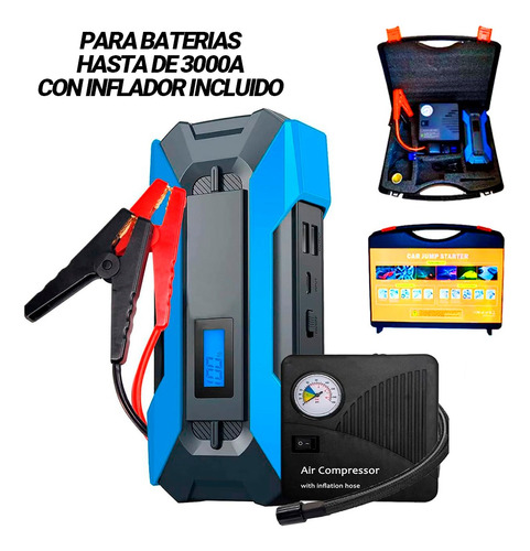 Jumper Arrancador De Bateria Multifuncional Powerbank