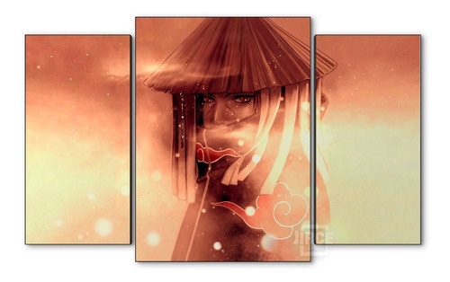 Cuadro Decorativo Moderno Naruto Uchiha Itachi Jd-0245 L Tríptico 110x70 Cm Sin Marco