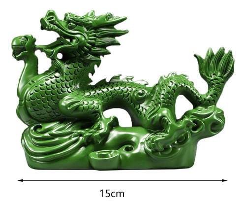 Figurita De Dragón Chino, Adorno Artesanal De Verde