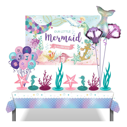 31 Uds. Decoraciones De Cumpleaños Con Temática De Sirena, S