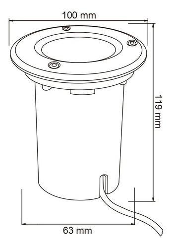 Imagen 3 de 5 de Lámpara Incrustar Piso Exterior Satinada Para Bombillo Gu10