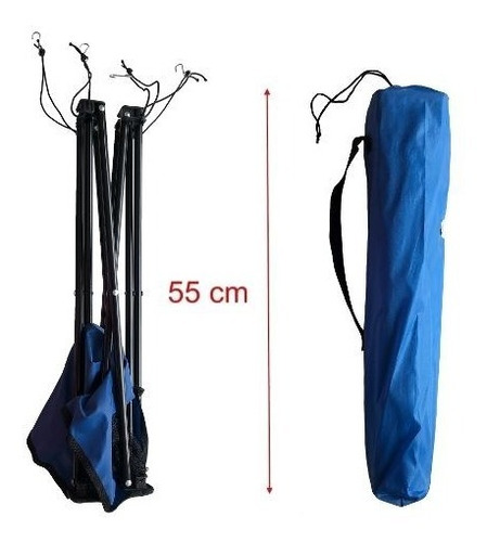 Mesa De Playa Tela Plegable Camping 50x50 Con Bolso