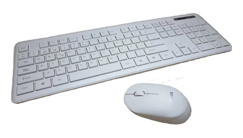 Teclado Y Mouse Inalambrico Pc Laptop Teclas Suaves  Blanco