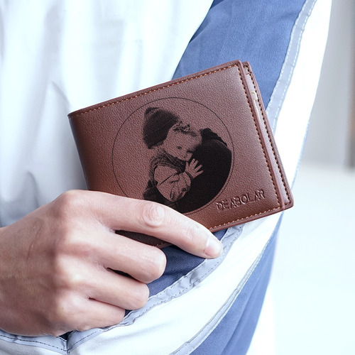 Z Carteira De Couro Pu Personalizada Com Foto Masculina,