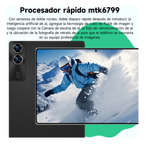 Tablet Hancdon S12 Full Band Doble Sim y Doble Espera con Wifi 5g Android 13 Almacenamiento 512gb Ram 12gb Negro