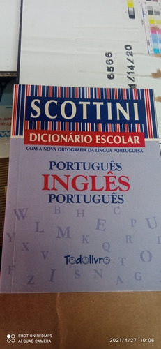 Diccionario Escolar Portugués Inglés Portugués. Scottini