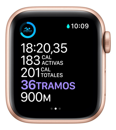 Imagen 4 de 8 de Apple Watch Series 6 (GPS) - Caja de aluminio oro de 40 mm - Correa deportiva rosa arena