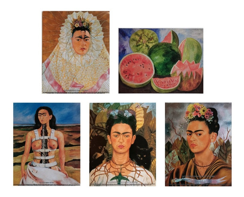 Frida Kahlo Juego De 5 Litografías Para Enmarcado A Escoger 