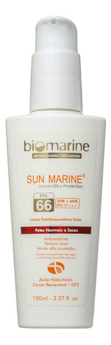 Biomarine Sun Marine Protetor Antienvelhecimento Fps66 100ml