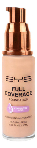 Base de maquillaje líquida Bys Cosmetics Full Coverage BY366-CO/LFEFCN Full Coverage BYS Cosmetics tono natural beige - 30mL 50g