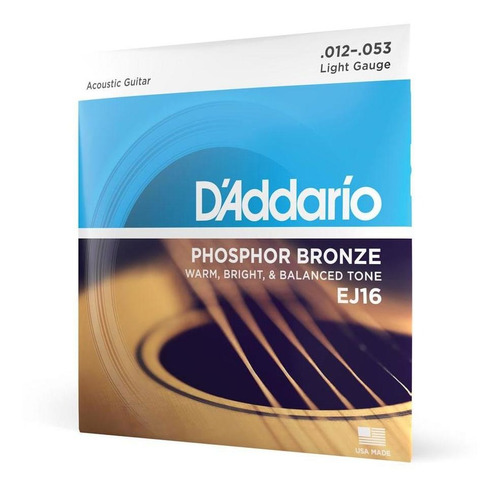 Encordoamento Violão Aço .012 D'addario Phosphor Bronze Ej16