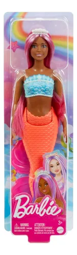 Barbie Fantasía Muñeca Sirena Cabello Rosa