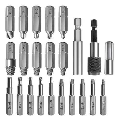 Removedor Tornillos Dañados Kit Extractor De Tornillos Rotos - 6