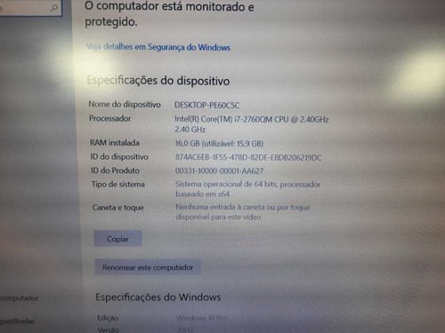 Imagem 8 de 10 de Notebook Dell Workstation I7 2ª Com Defeito Nota Fiscal