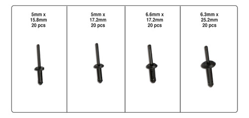 Herramienta De Rendimiento W5250 80pc Poly Rivet Surtment -