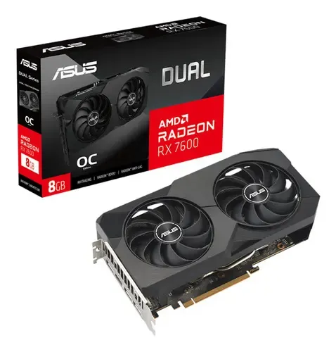 【未使用同然】 AMD RADEON RX7600 8GB ASUS Placa De Vídeo Asus Dual Radeon Rx 7600 Oc 8gb Gddr6 | Frete grátis