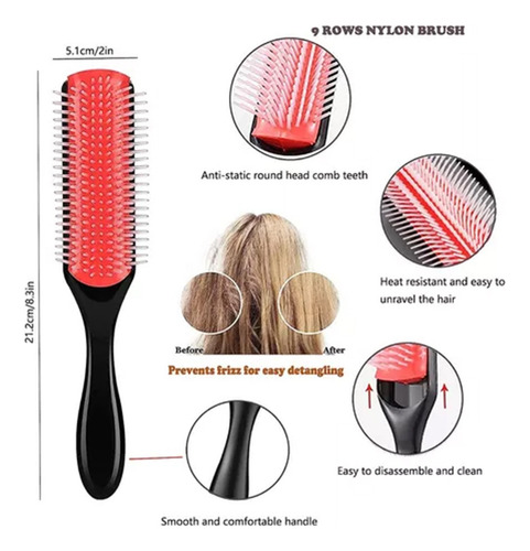 Set 10 En 1 Cepillos Para Cabello Desenredar Pelo Rizado