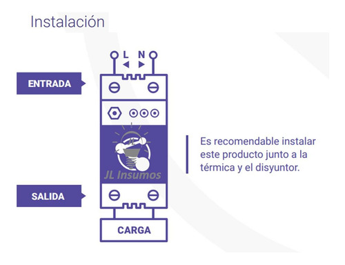 Imagen 2 de 5 de Protector De Tensión General Para Riel Din 4400w 220v