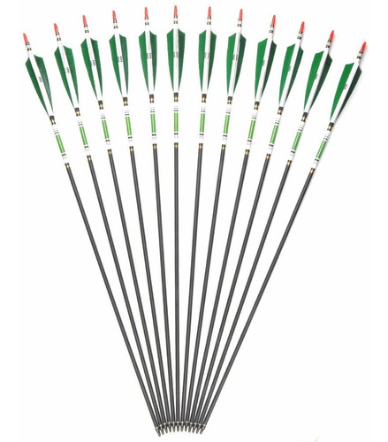 Docena De Flechas Fibra De Carbono Blanco