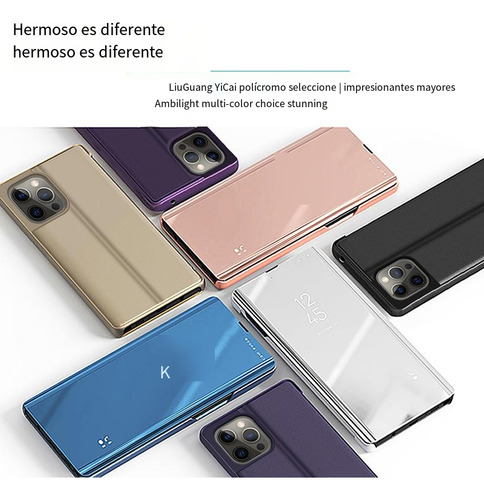 Funda Para Samsung Galaxy A70/a70s/s25, Ultradelgada, Con Diseño De Espejo, Tipo Libro Abatible, Con Soporte