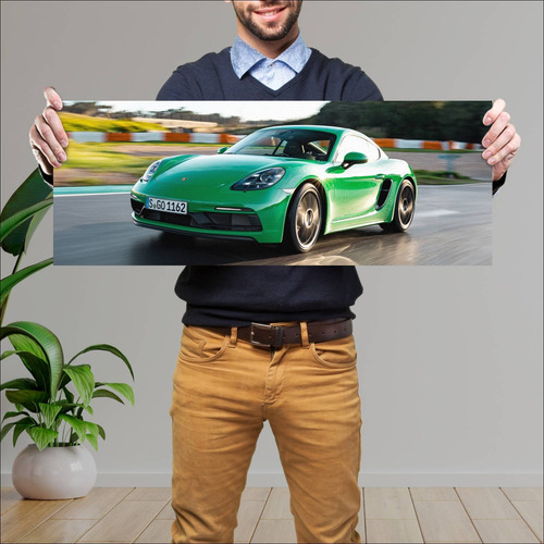 Cuadro 30x80cm Auto 2020 Porsche 718 Cayman Gts 328