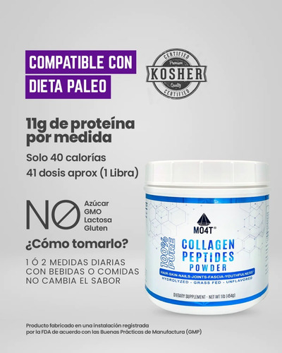 Imagen 5 de 9 de Colágeno Hidrolizado 1lb Mo4t - 41 Servicios