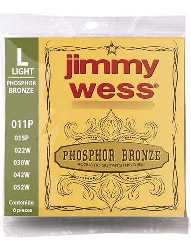 Encordado Jimmy Wess Guitarra Acústica Bronce 11-052 Wb11