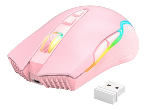  Mouse Gamer Onikuma Cw905 Rosado Y Negro Inalámbrico Rgb