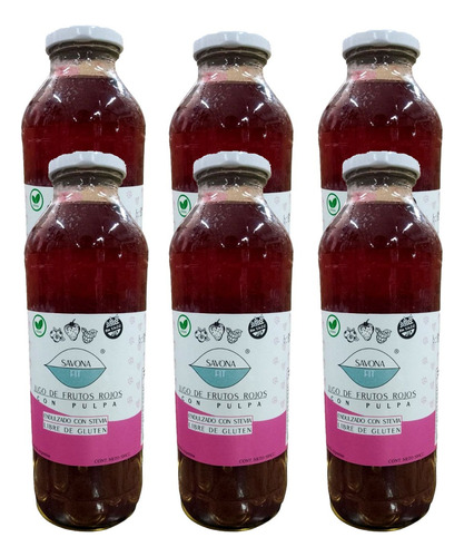 Jugo De Frutos Rojos Con Stevia Savona Fit 6 Botelals X500cc