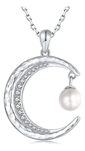 Collares De Luna De Perlas De Plata De Ley 925 Para Mujer, 